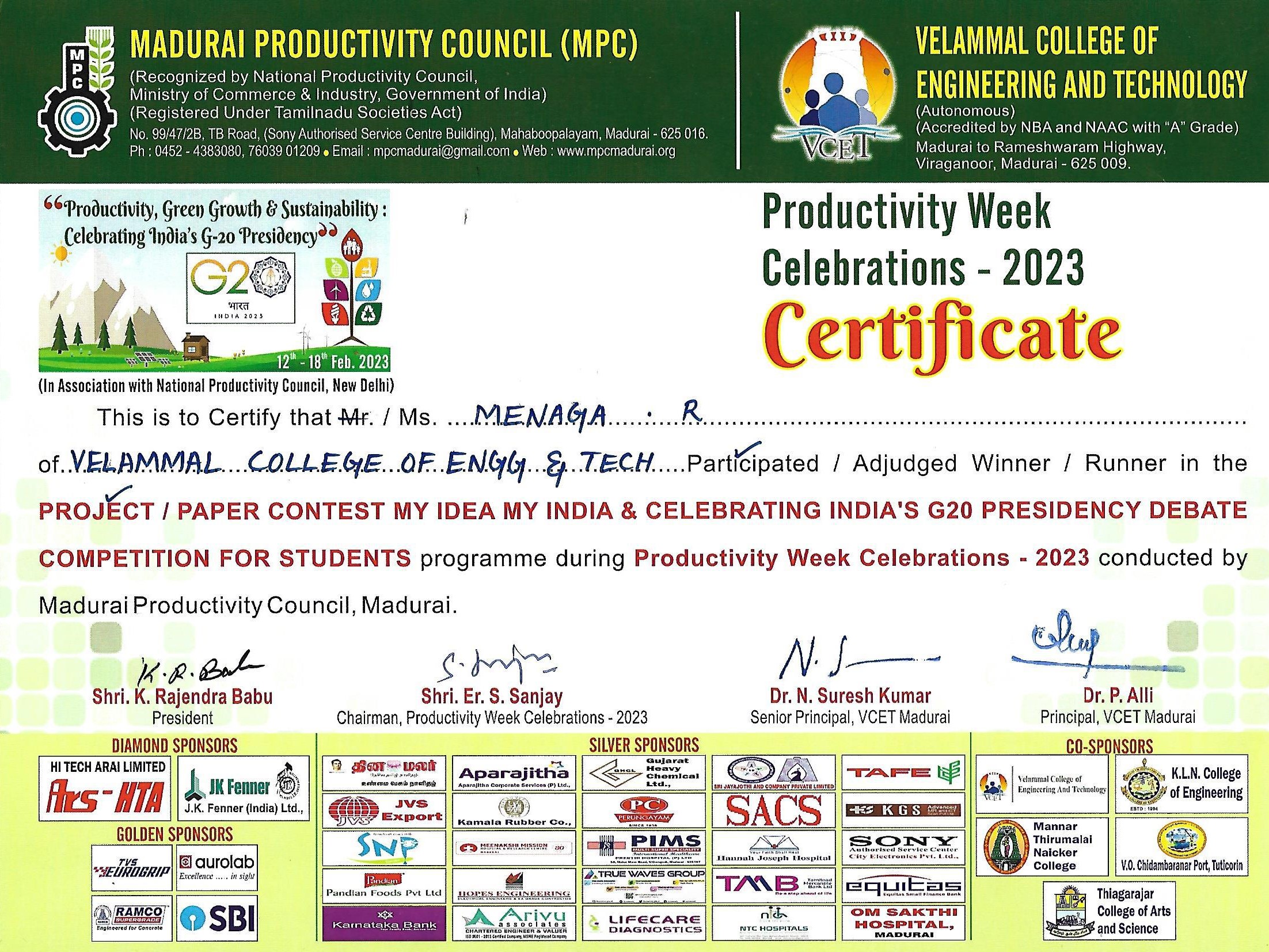 My Idea My India 2023